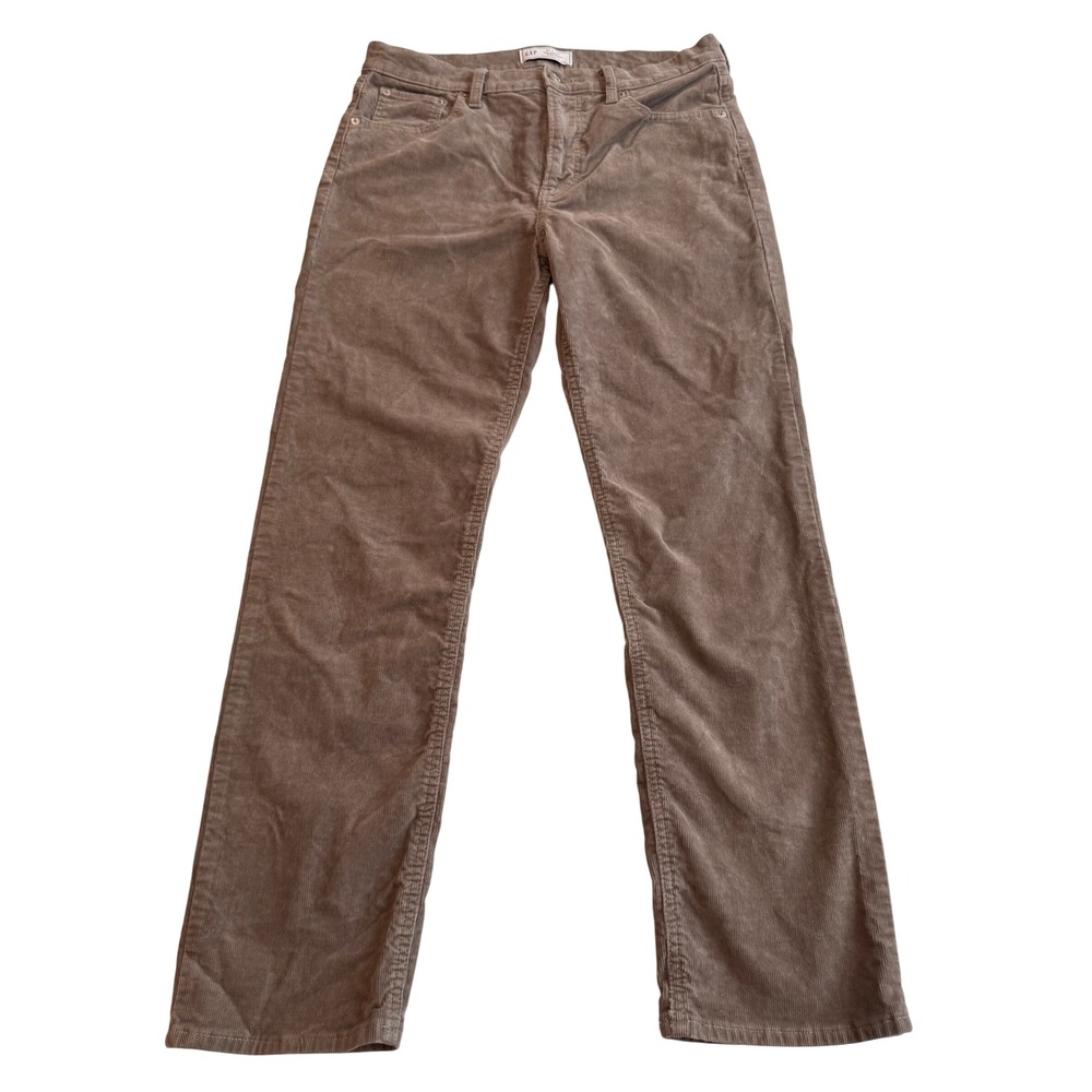 Gap 90s Straight High Rise Corduroy Pants Plymouth Rock Brown 31/12R 484873-00 - Picture 2 of 9
